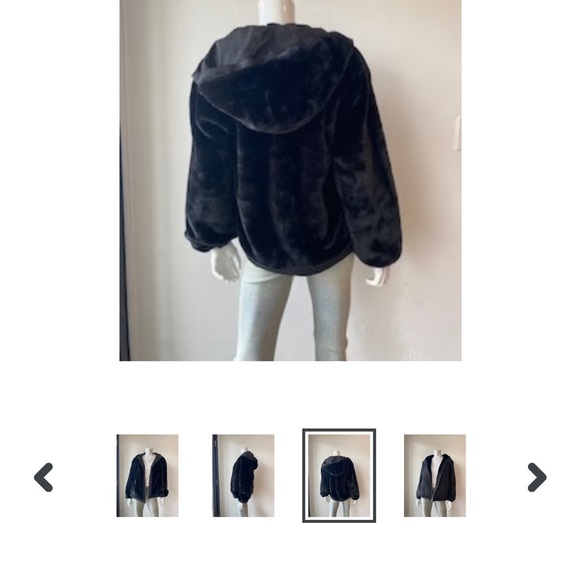 Dylan LA black faux fur reversible jacket - Picture 2 of 4